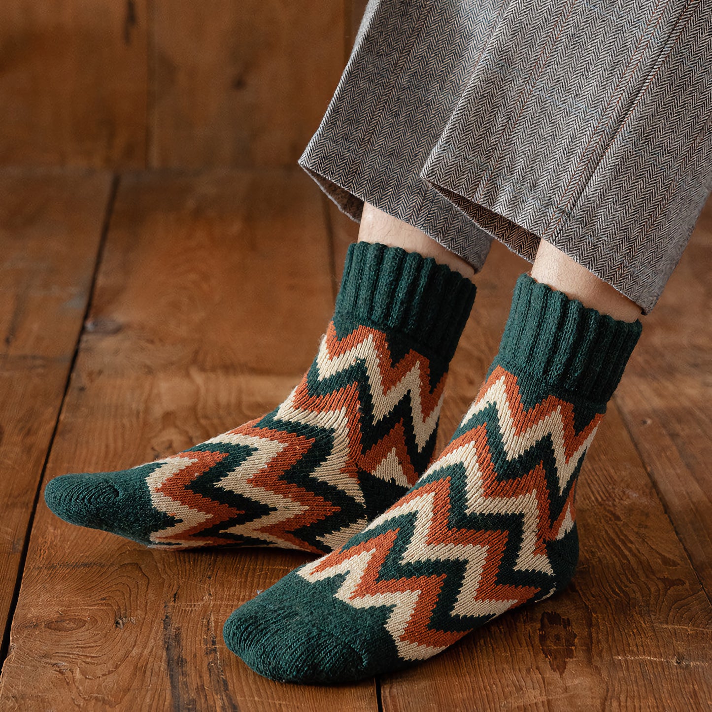 2-Pack Vintage Warm Socks - Men's Wool Winter Socks