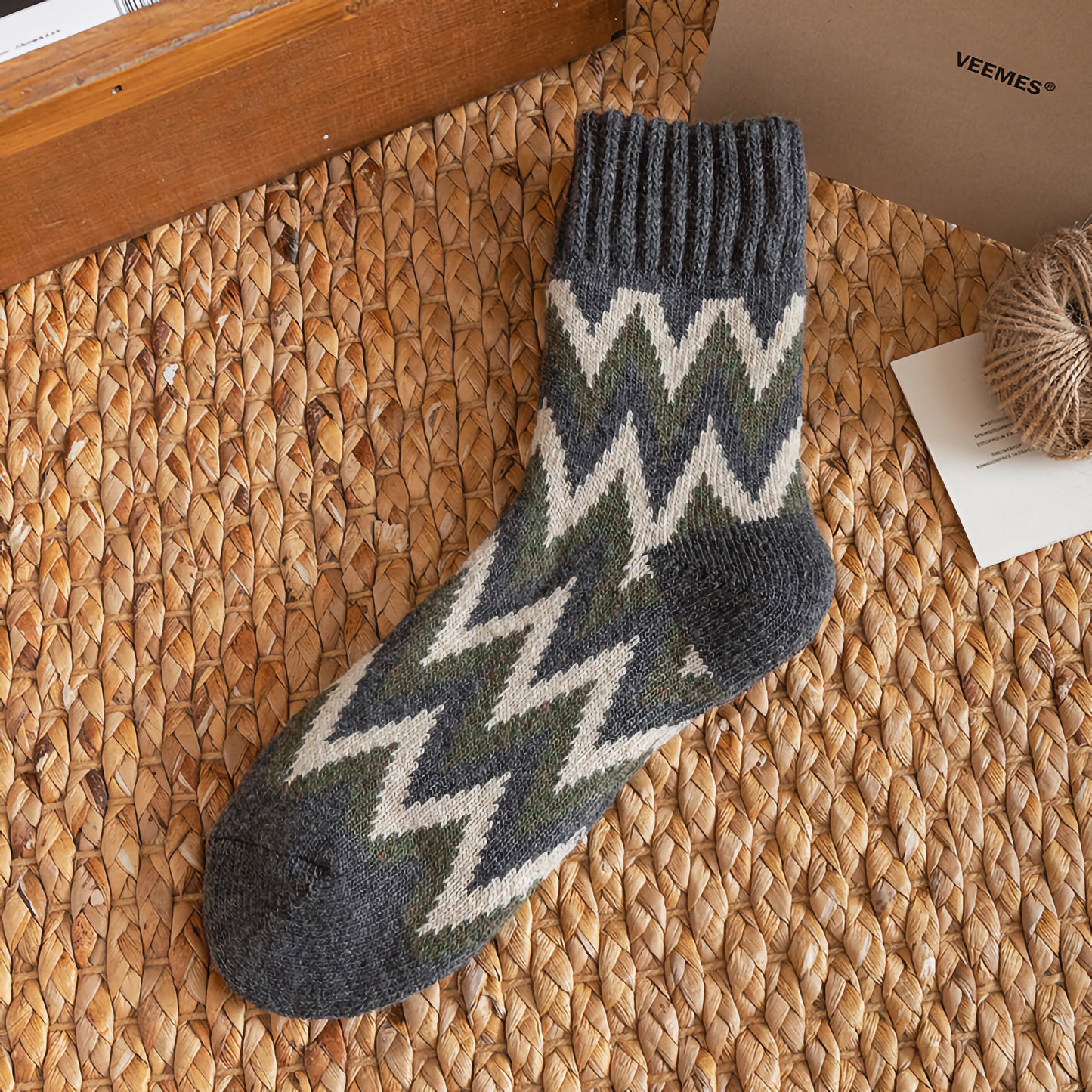 2-Pack Vintage Warm Socks - Men's Wool Winter Socks