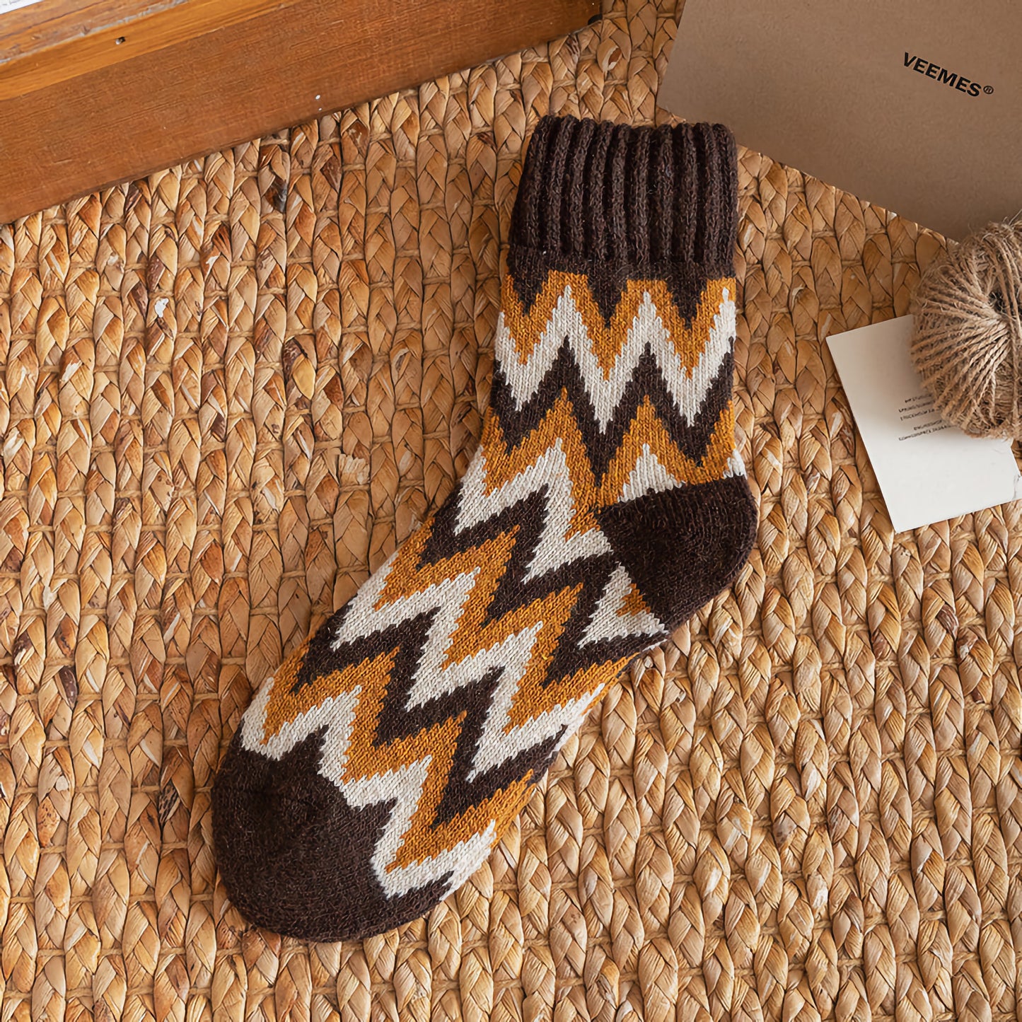 2-Pack Vintage Warm Socks - Men's Wool Winter Socks