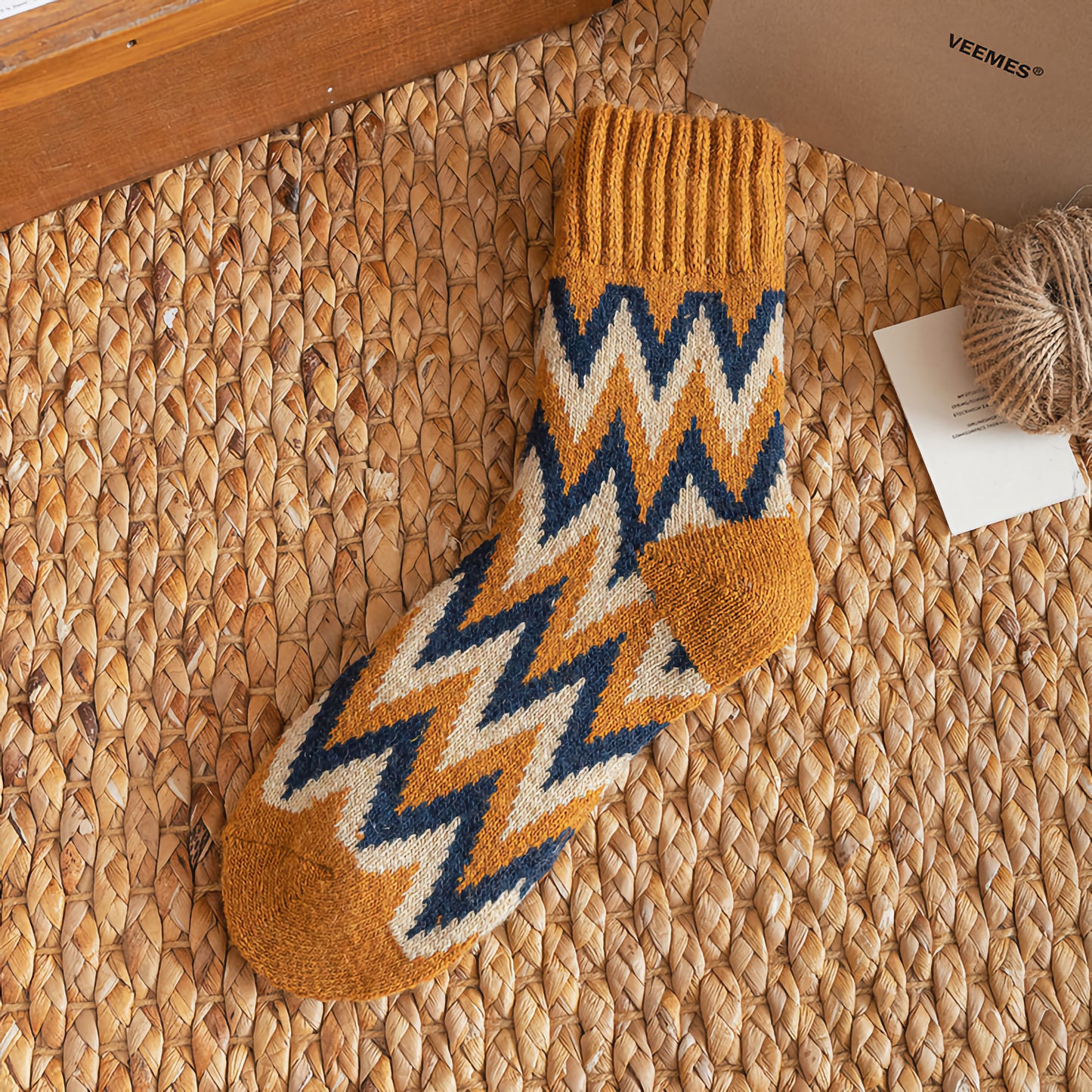 2-Pack Vintage Warm Socks - Men's Wool Winter Socks