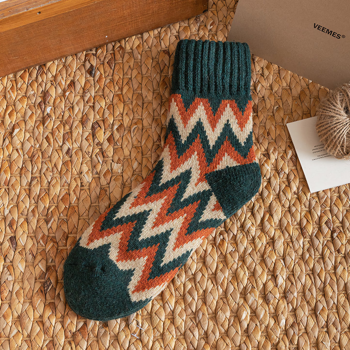2-Pack Vintage Warm Socks - Men's Wool Winter Socks