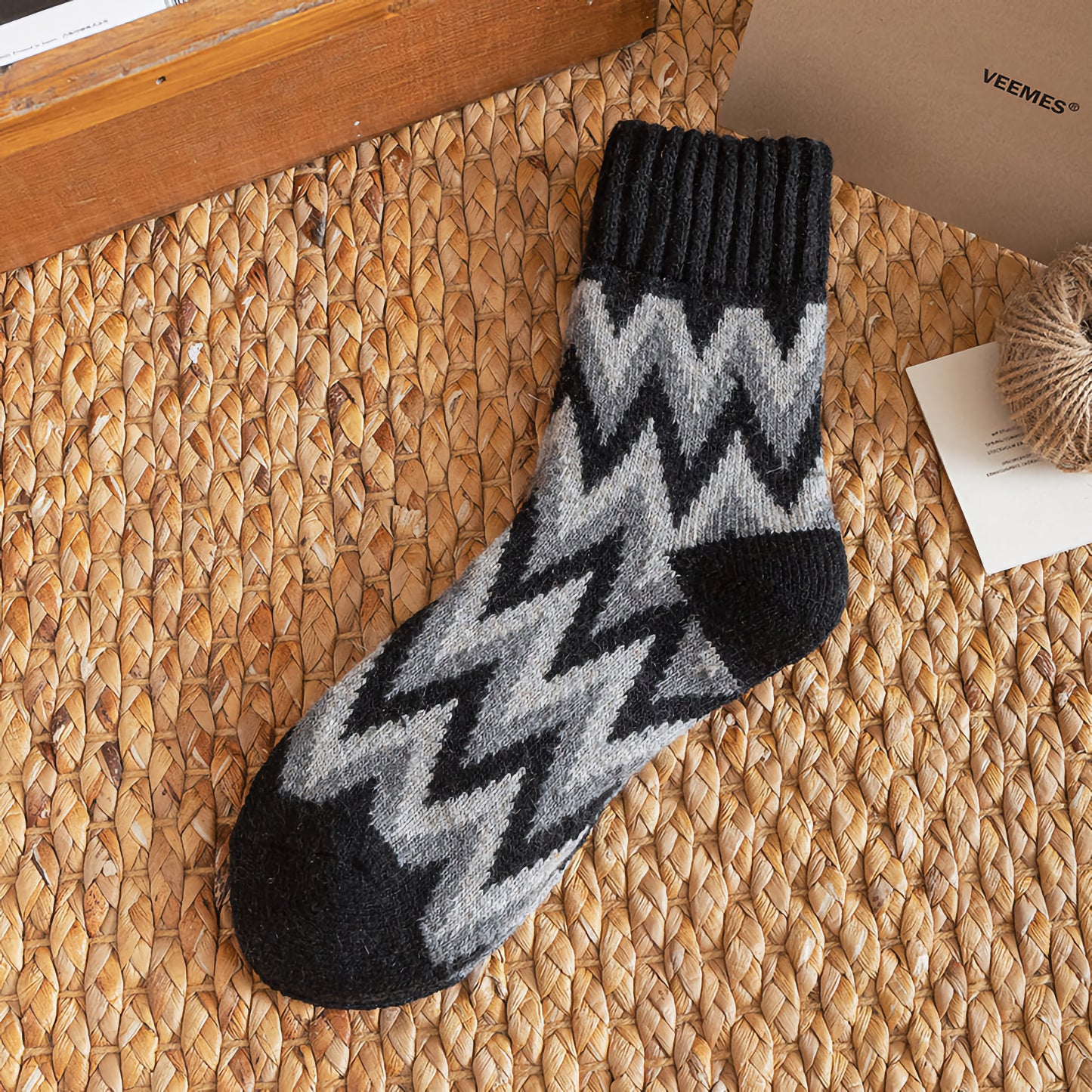 2-Pack Vintage Warm Socks - Men's Wool Winter Socks