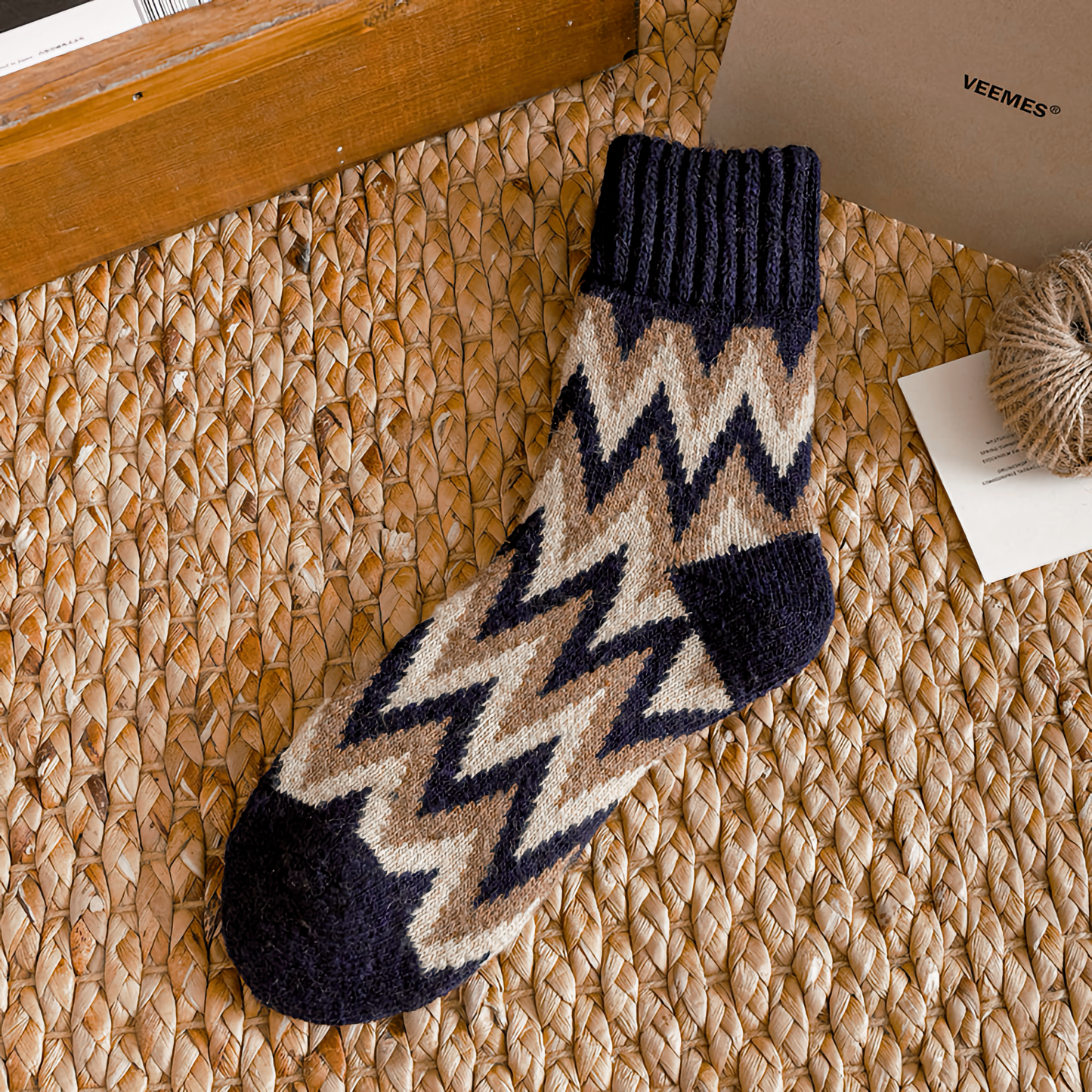 2-Pack Vintage Warm Socks - Men's Wool Winter Socks