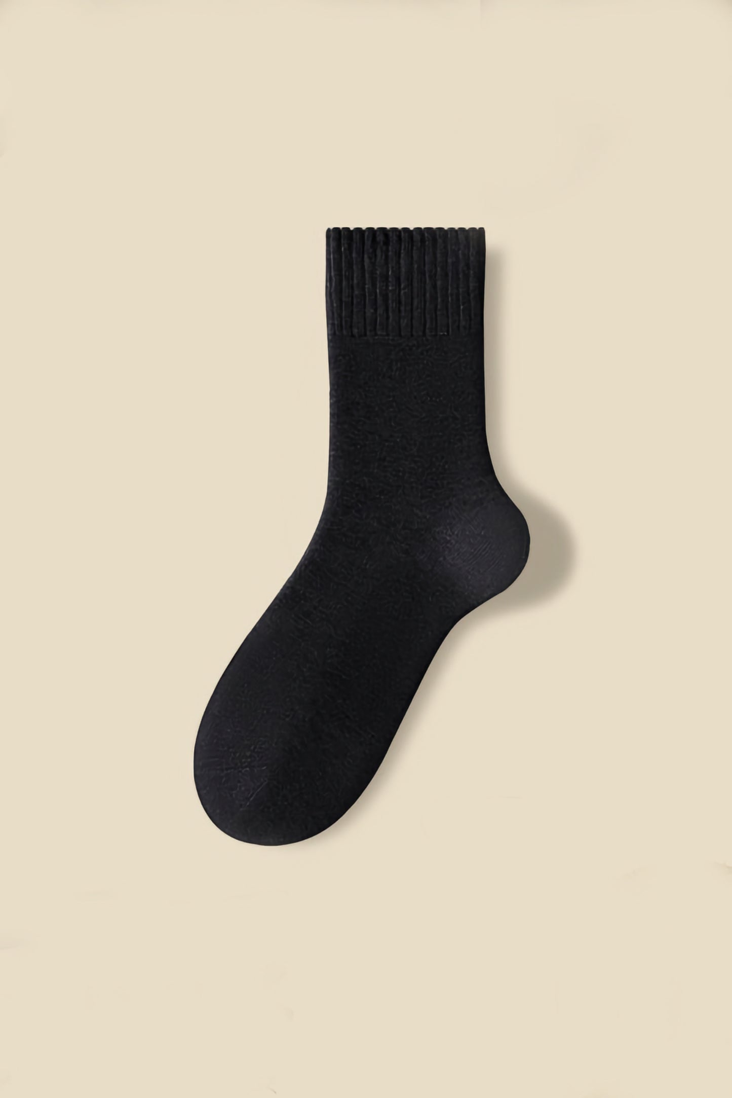 2-Pack Men's Wool Socks - Minimalist Warm Solid Colors for Winter