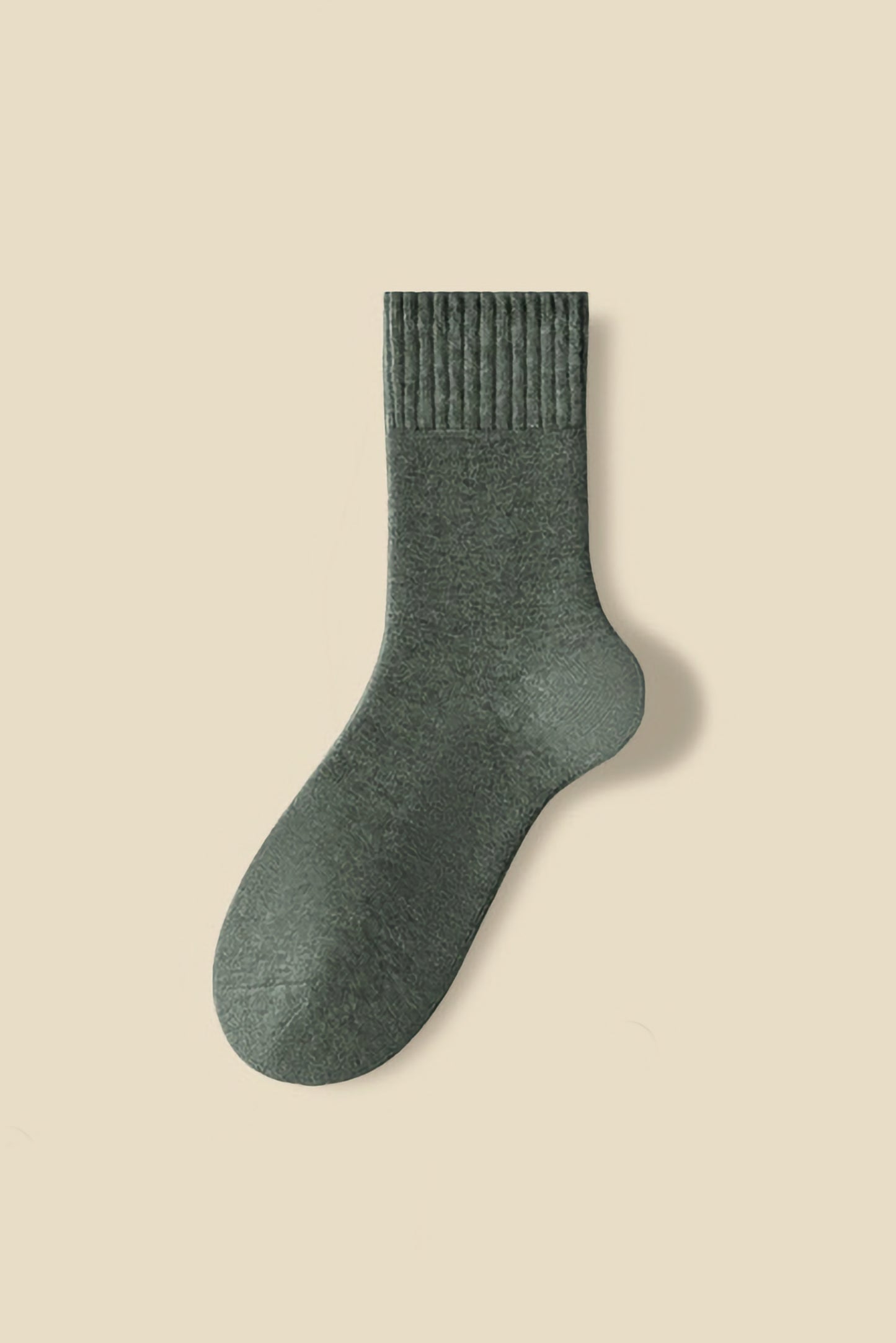 2-Pack Men's Wool Socks - Minimalist Warm Solid Colors for Winter