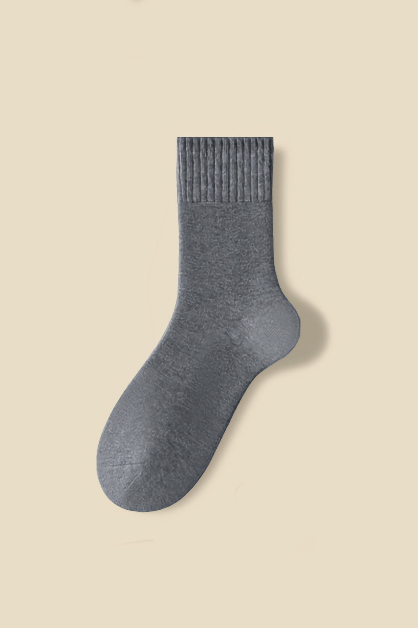2-Pack Men's Wool Socks - Minimalist Warm Solid Colors for Winter