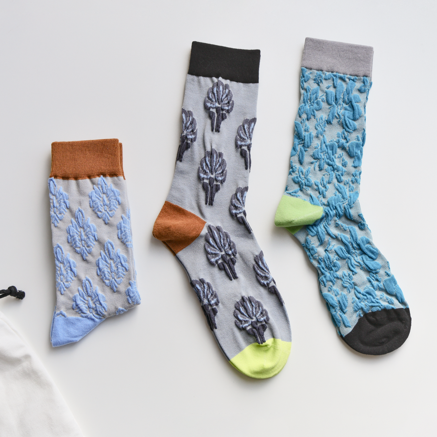 2-Pack Retro Floral Cotton Socks – Vintage Style Crew Socks Women