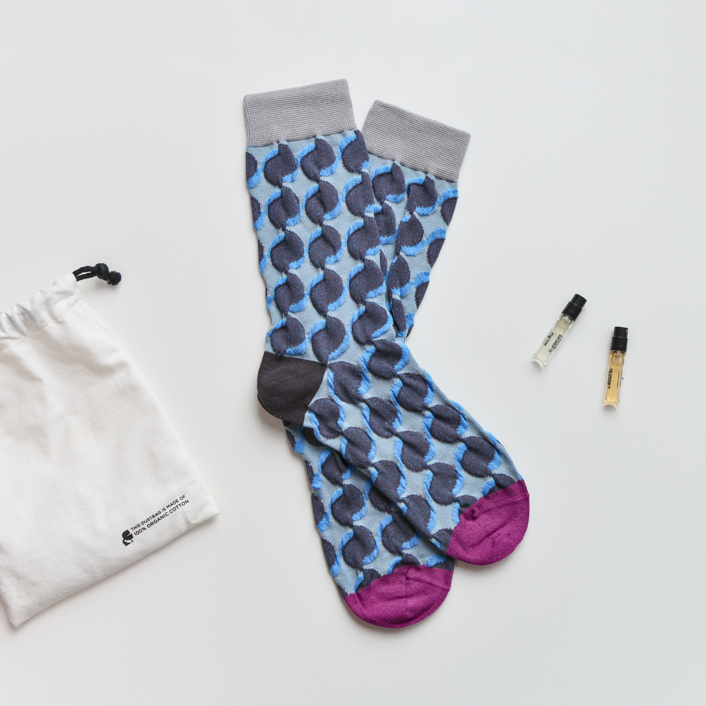2-Pack Retro Geometric Cotton Crew Socks for Women