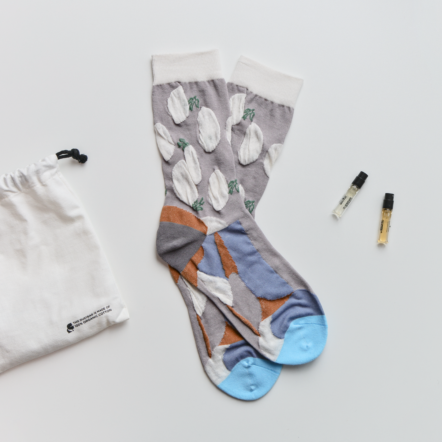 2-Pack Retro Geometric Cotton Crew Socks for Women
