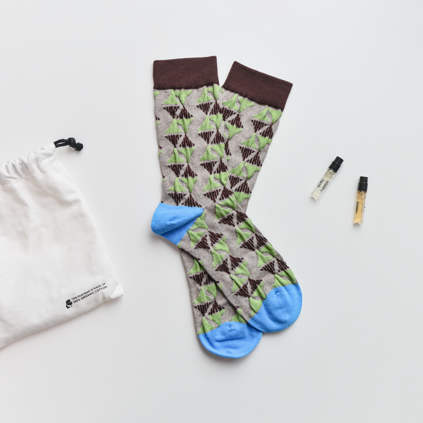 2-Pack Retro Geometric Cotton Crew Socks for Women