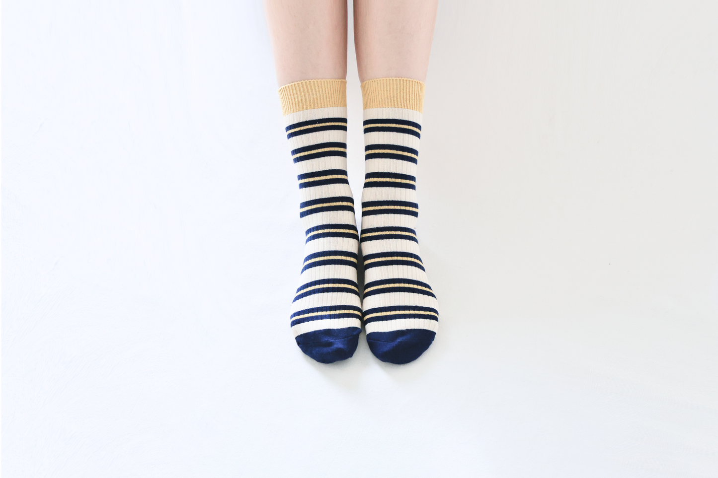 2-Pack Women's Retro Striped Cotton Socks - Soft & Breathable
