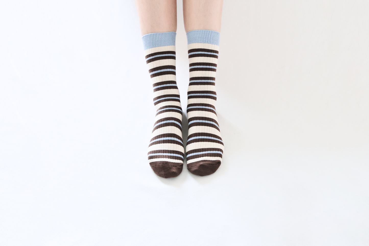 2-Pack Women's Retro Striped Cotton Socks - Soft & Breathable