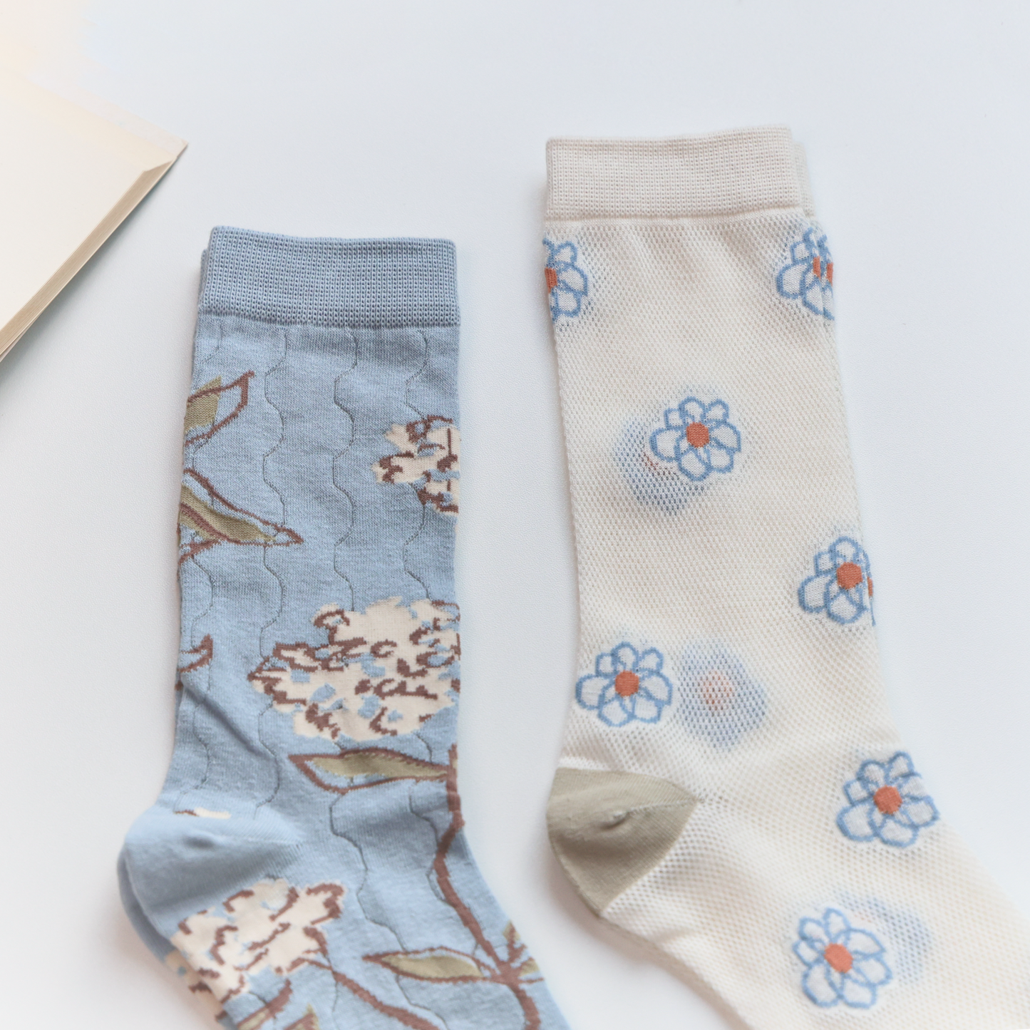 2-Pack Floral Sheer Socks for Women – Breathable Crew Style
