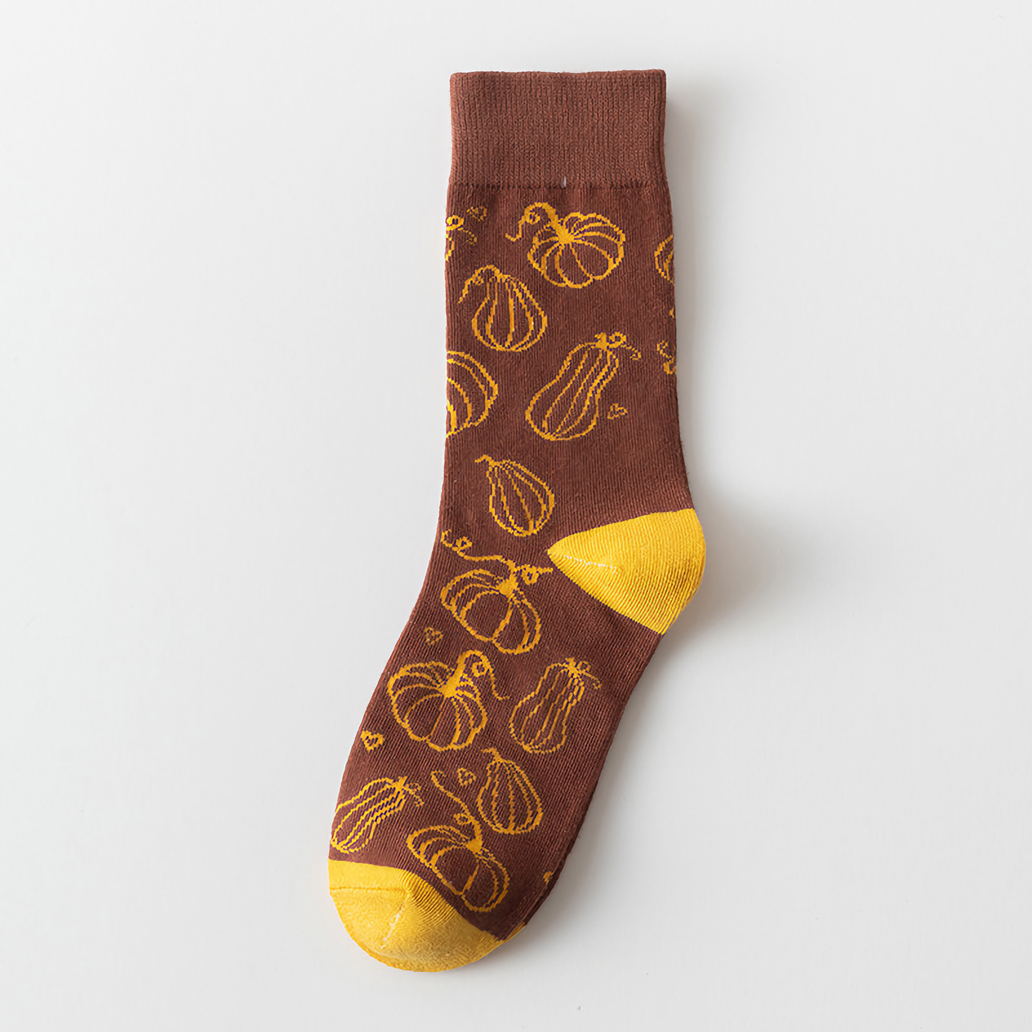 2-Pack Unisex Halloween Cotton Crew Socks - Pumpkin & Squirrel Design