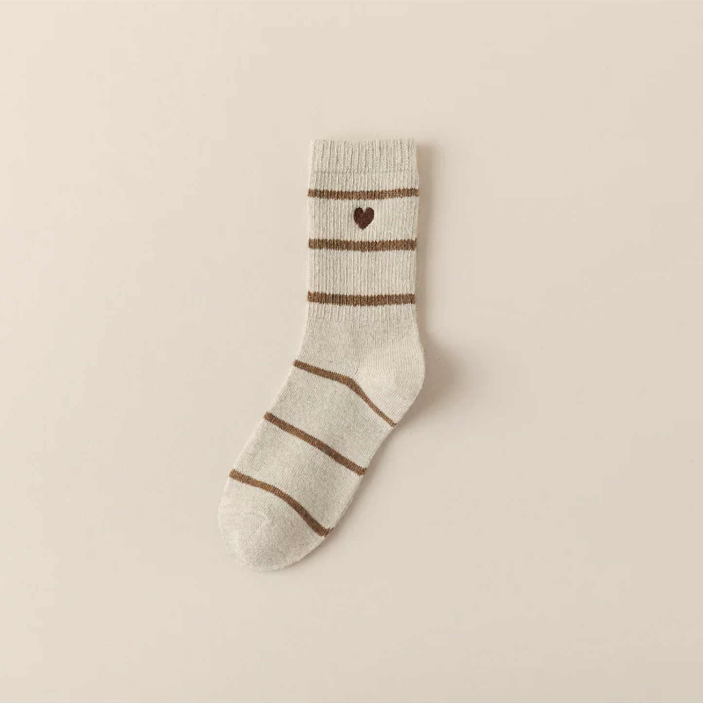 2-Pack Women's Wool Socks - Retro, Heart Embroidery, Warm & Cozy