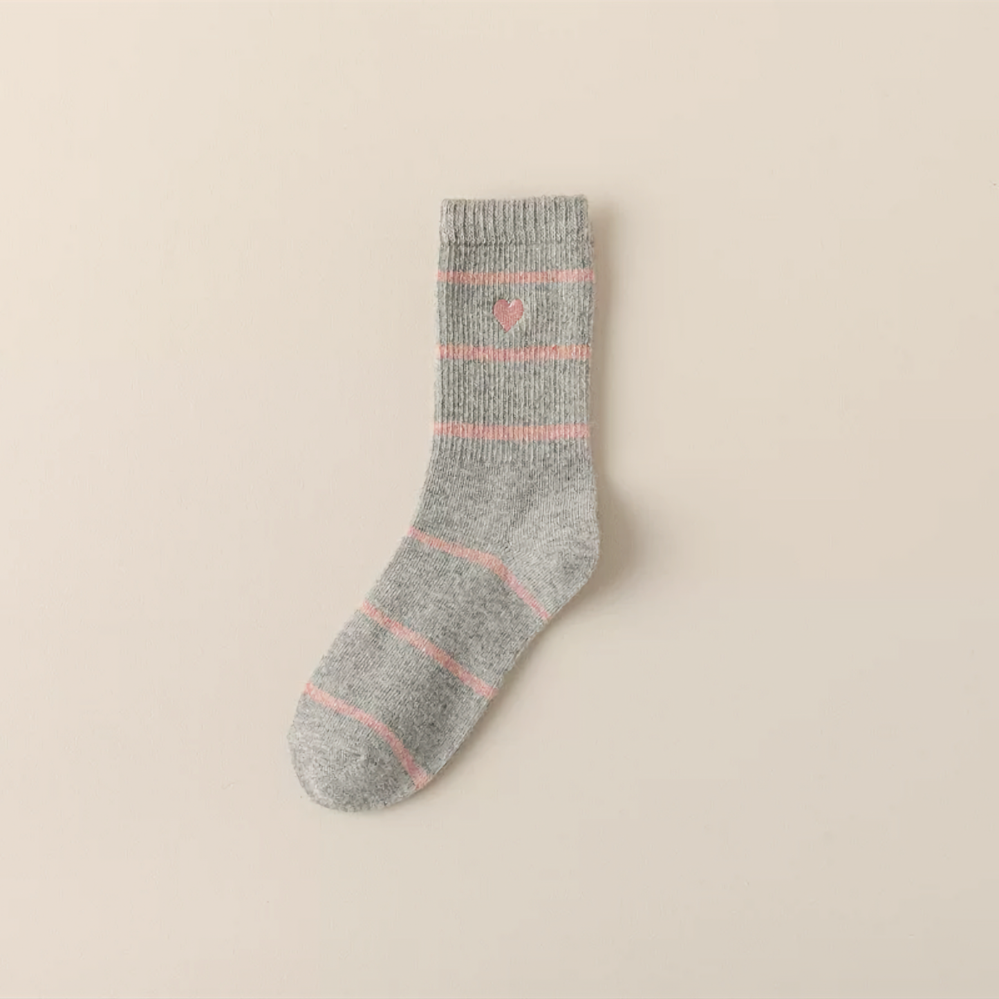 2-Pack Women's Wool Socks - Retro, Heart Embroidery, Warm & Cozy