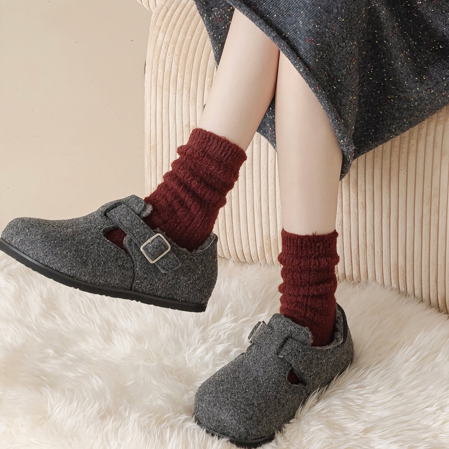 2-Pack Wool Thermal Socks - Women's Thick Winter Essentials