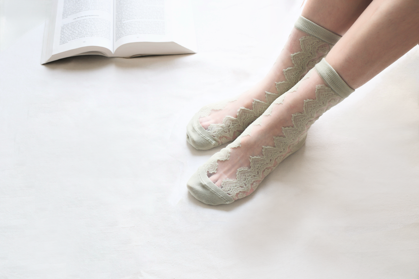 2-Pack Women's Sheer Mesh Socks - Breathable Cotton Blend for Summer