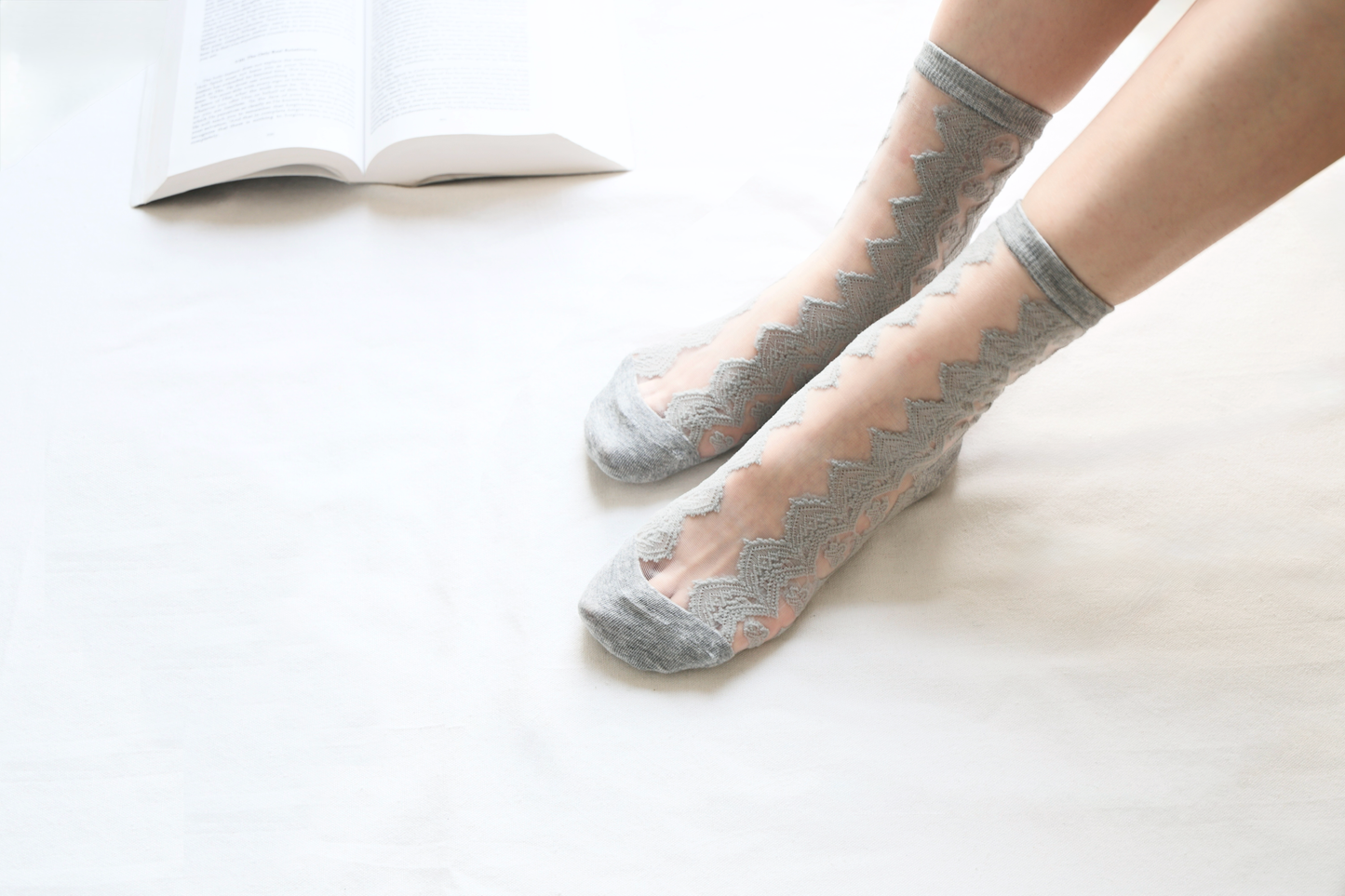 2-Pack Women's Sheer Mesh Socks - Breathable Cotton Blend for Summer