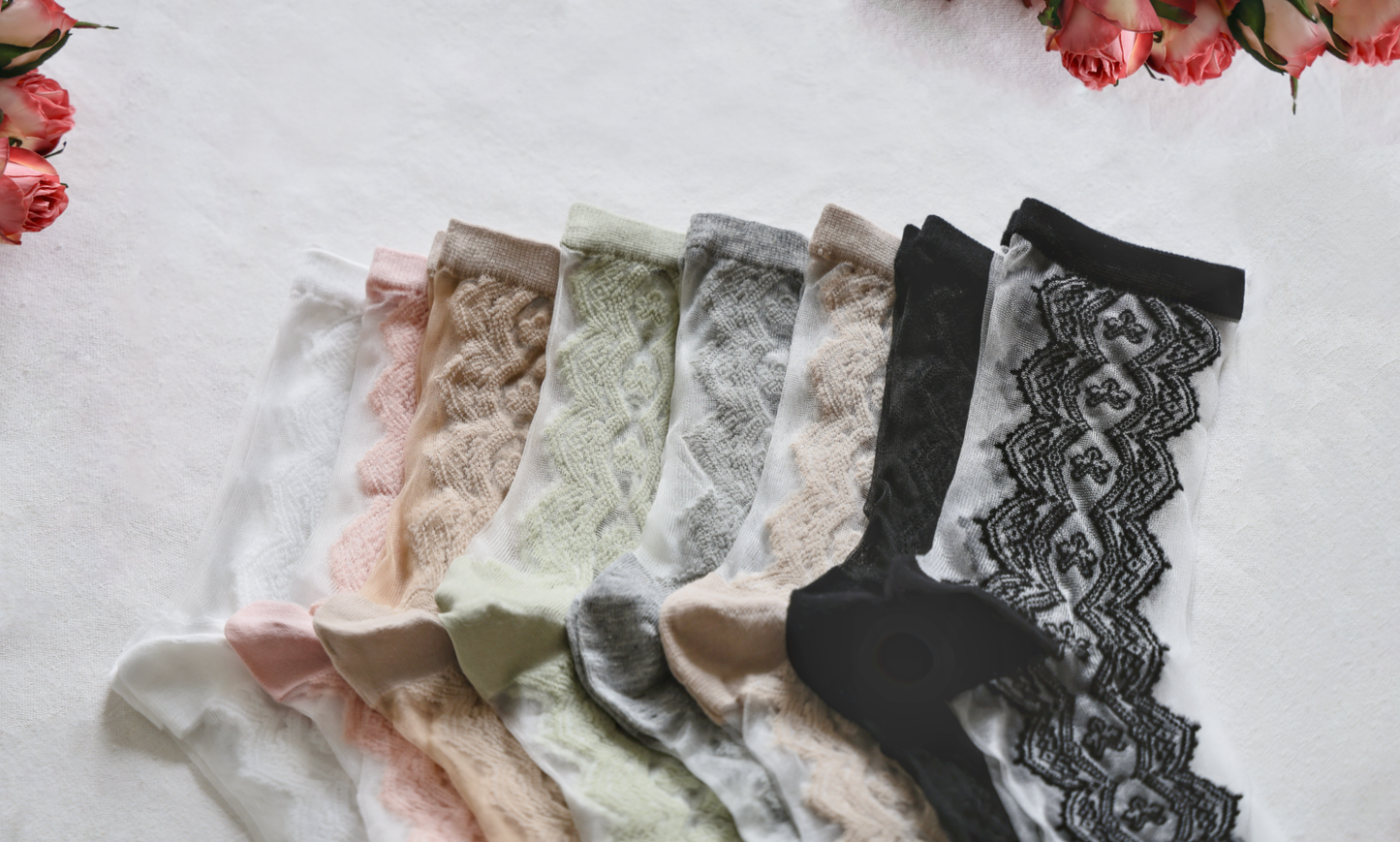 2-Pack Women's Sheer Mesh Socks - Breathable Cotton Blend for Summer