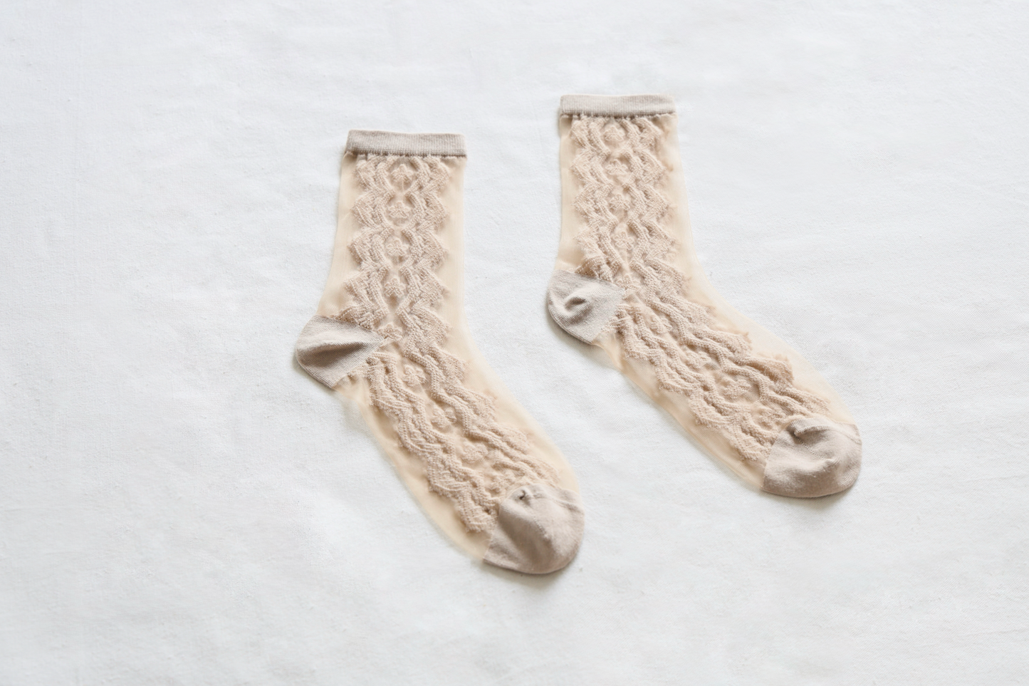 2-Pack Women's Sheer Mesh Socks - Breathable Cotton Blend for Summer