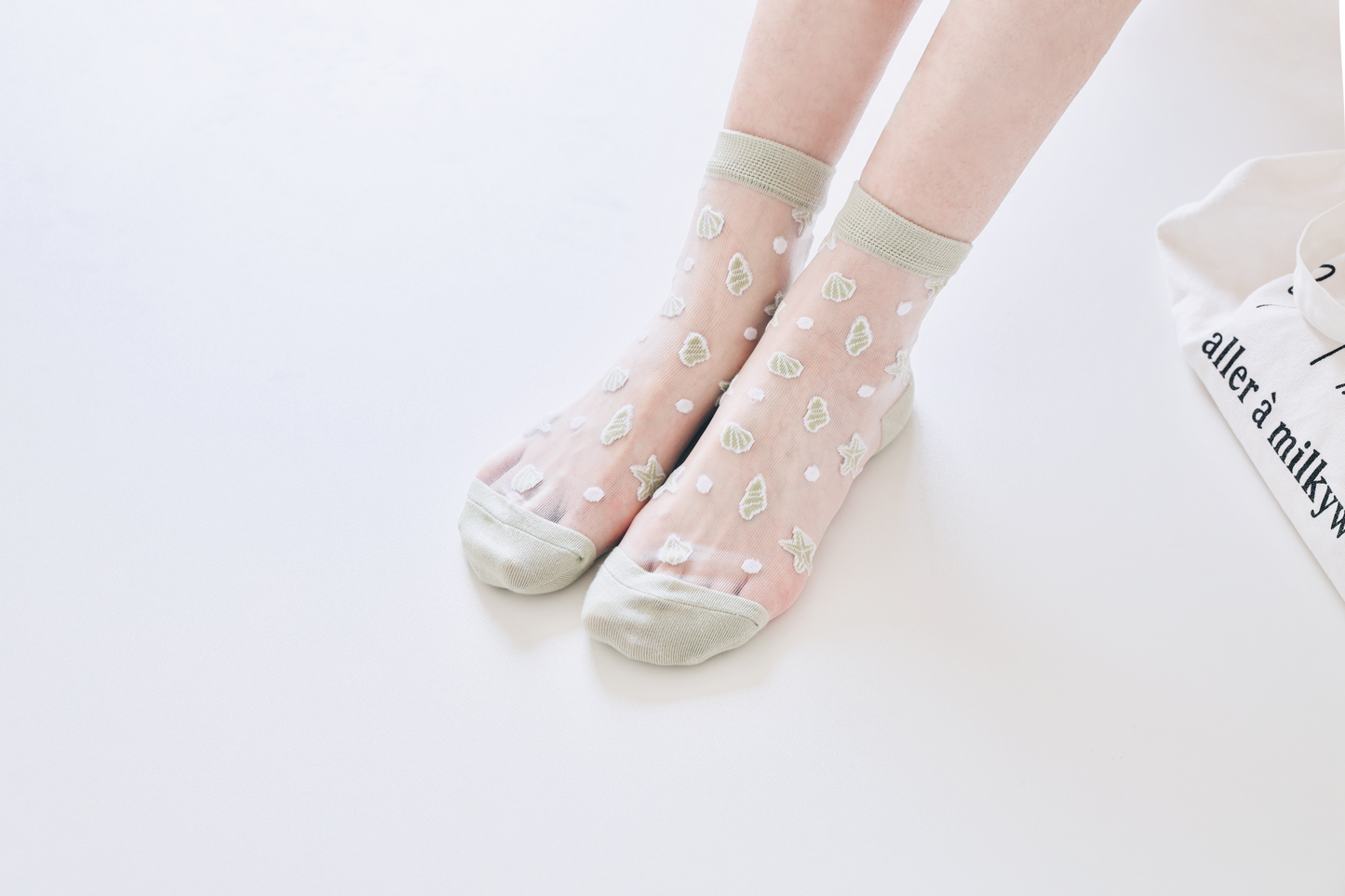 2-Pack Women's Sheer Socks - Summer Breathable Starfish & Seashell