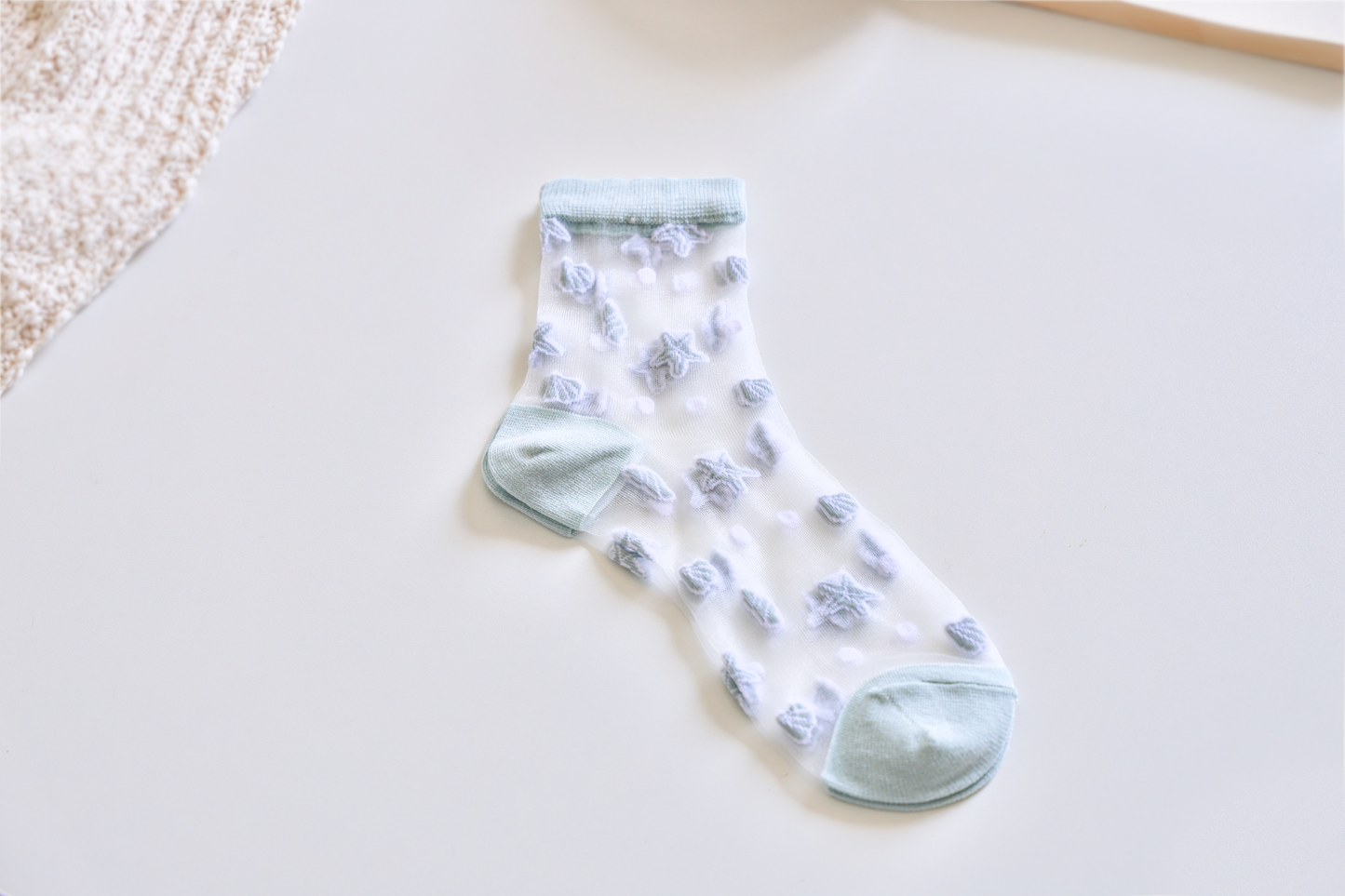2-Pack Women's Sheer Socks - Summer Breathable Starfish & Seashell