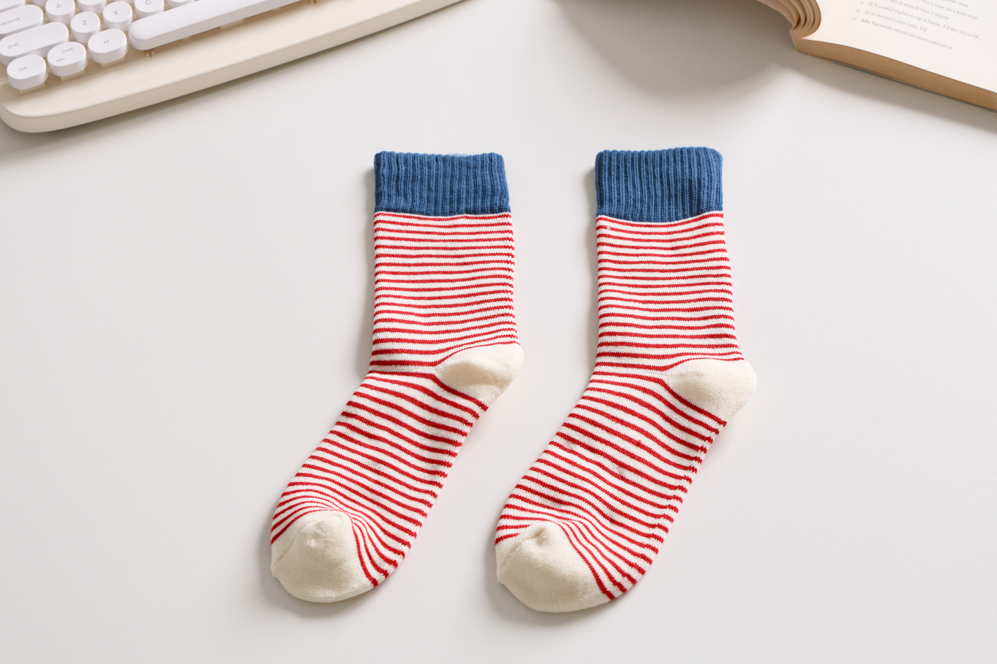 2-Pack Women's Striped Cotton Socks - Soft, Breathable & Stylish