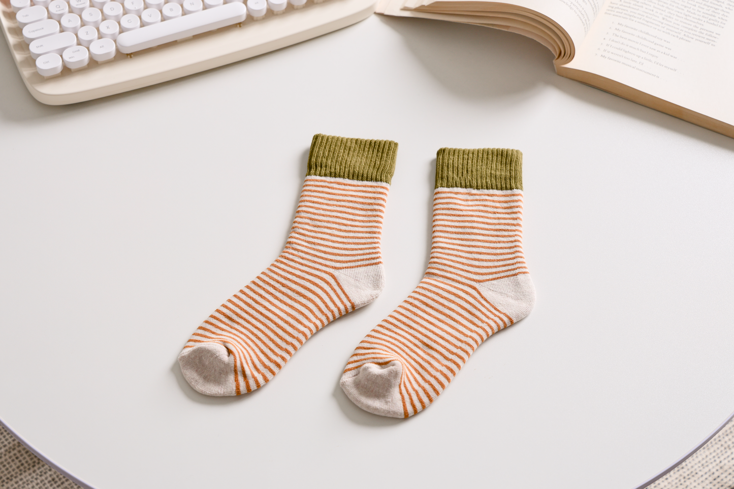2-Pack Women's Striped Cotton Socks - Soft, Breathable & Stylish