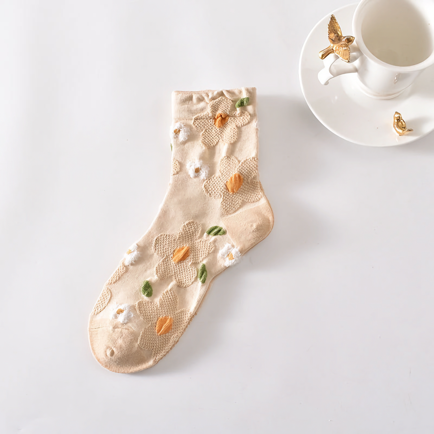 5-Pack Women's Floral Cotton Socks - Stylish and Colorful