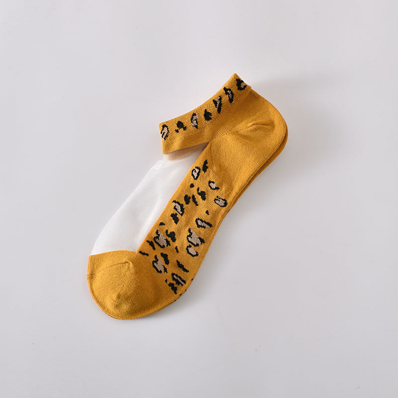 5-Pack Stylish Women's Leopard Print Ankle Socks