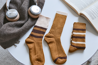2-Pack Retro Striped Cotton Socks – Vintage Crew Style