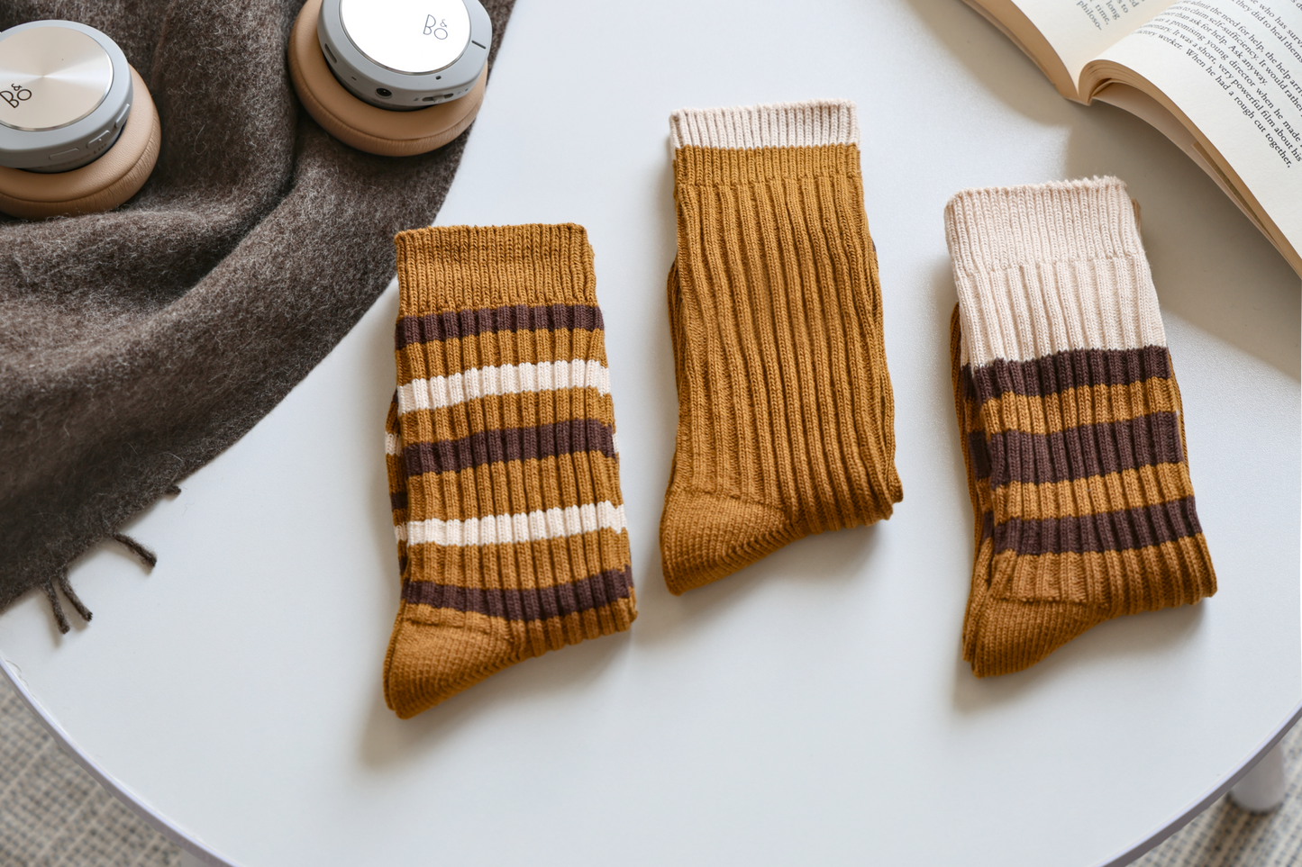 2-Pack Retro Striped Cotton Socks – Vintage Crew Style
