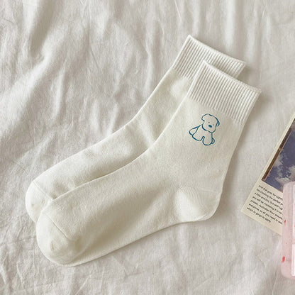 2-Pack Animal Print Crew Socks – Playful Cartoon Style