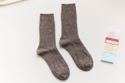 2-Pack Warm Cashmere & Wool Blend Socks – Solid Colours for Winter