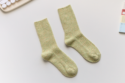 2-Pack Warm Cashmere & Wool Blend Socks – Solid Colours for Winter