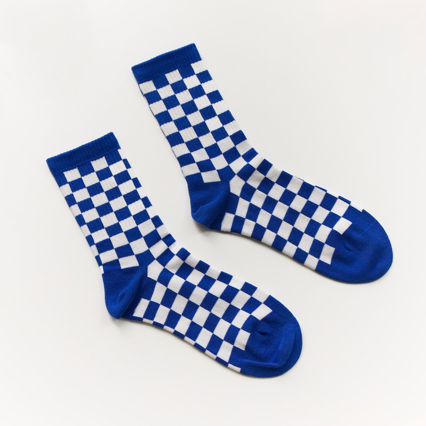 2-Pack Unisex Cotton Checkerboard Crew Socks – Retro Colour Block