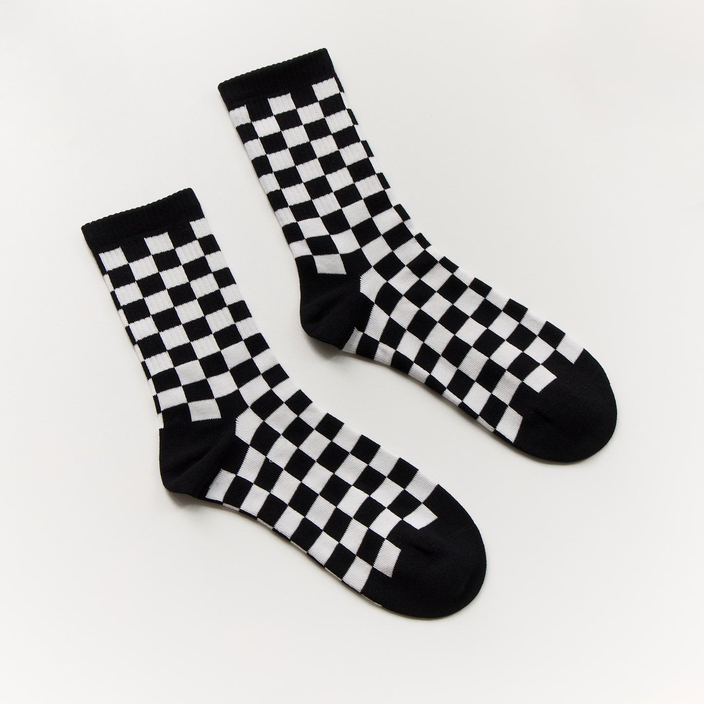 2-Pack Unisex Cotton Checkerboard Crew Socks – Retro Colour Block