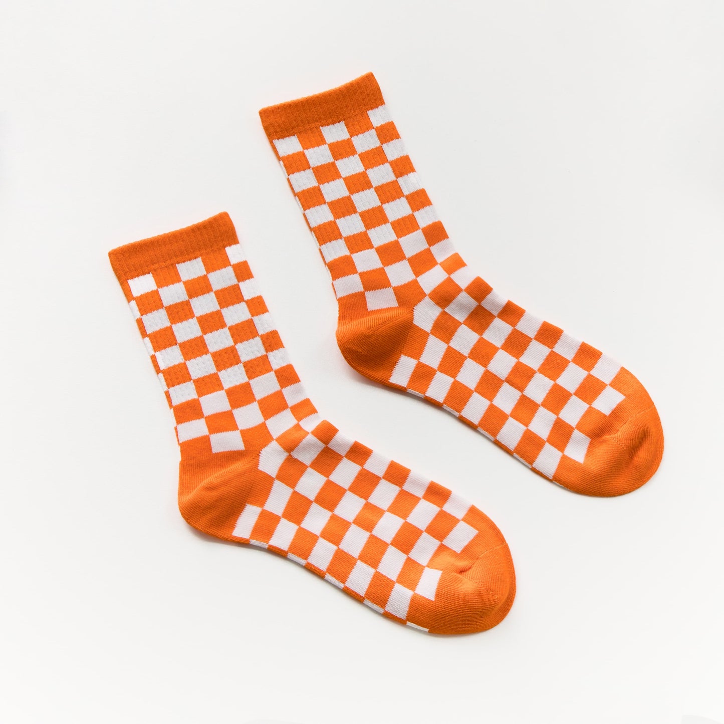 2-Pack Unisex Cotton Checkerboard Crew Socks – Retro Colour Block