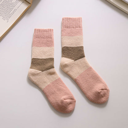 2-Pack Women's Thick Wool Socks for Winter - Cozy Pink Warmth