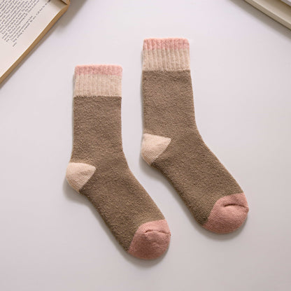 2-Pack Women's Thick Wool Socks for Winter - Cozy Pink Warmth