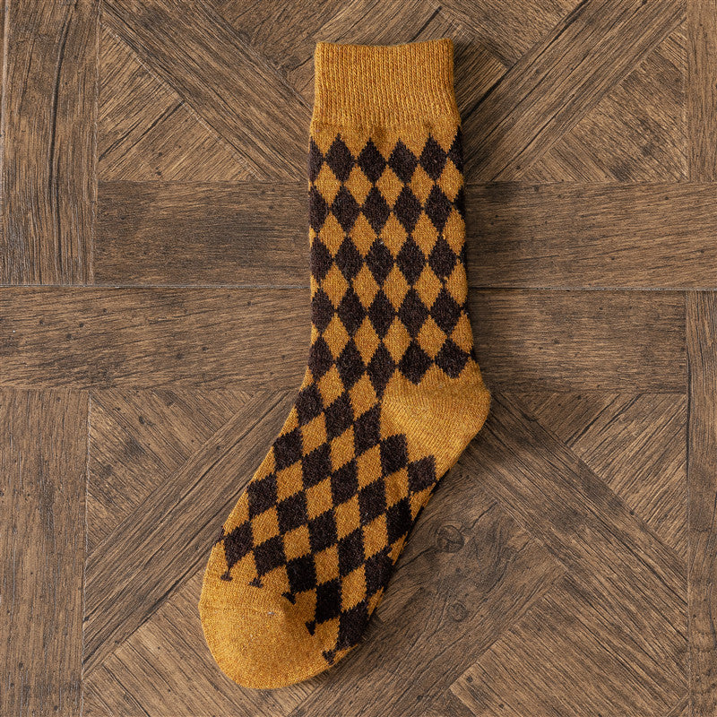 2-Pack Vintage Socks: Cozy Knitted Wool Crew Comfort for Women