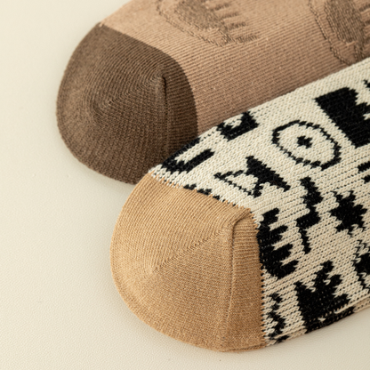 2-Pack Egypt-Inspired Crew Socks – Chic & Comfy Style