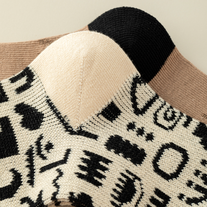 2-Pack Egypt-Inspired Crew Socks – Chic & Comfy Style