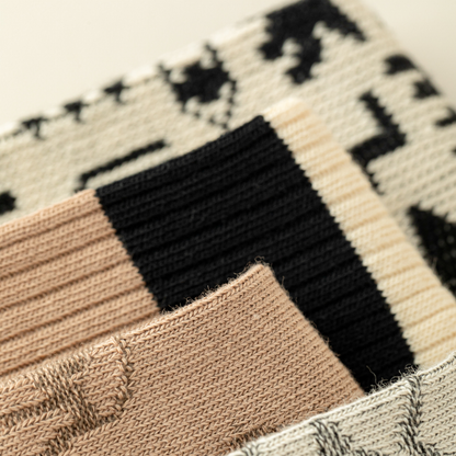 2-Pack Egypt-Inspired Crew Socks – Chic & Comfy Style