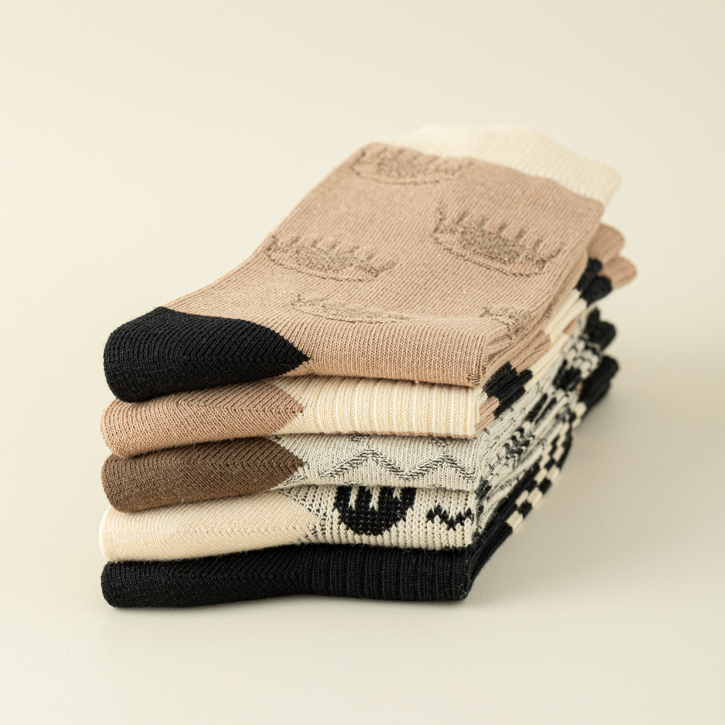 2-Pack Egypt-Inspired Crew Socks – Chic & Comfy Style