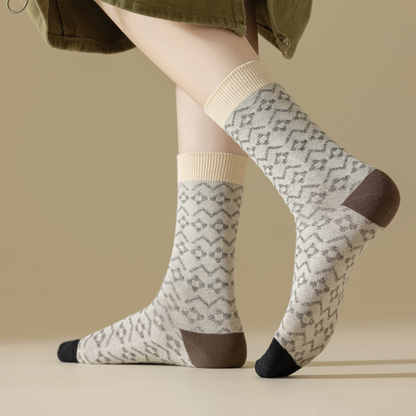 2-Pack Egypt-Inspired Crew Socks – Chic & Comfy Style