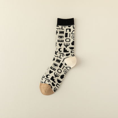 2-Pack Egypt-Inspired Crew Socks – Chic & Comfy Style