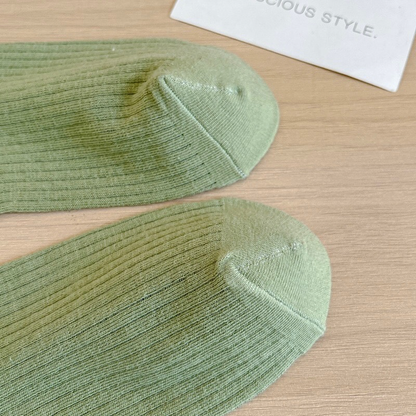 2-Pack Thin Solid Color Women's Socks with Floral Embroidery