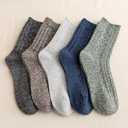 2-Pack Vintage Thick Warm Cotton Socks for Men - Business & Casual